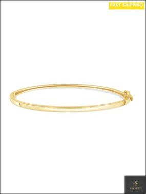 Sterling Silver 14K Yellow Gold Plated Bangle Bracelet